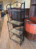 Bakers Rack, Collapsible, Ceramic Tile / Slate Shelves, Iron Framework