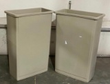 Lot of 2 Slim Jim Rubbermaid Trash Cans