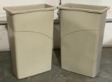 Lot of 2 Slim Jim Rubbermaid Trash Cans