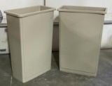 Lot of 2 Slim Jim Rubbermaid Trash Cans