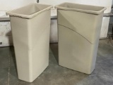 Lot of 2 Slim Jim Rubbermaid Trash Cans