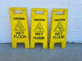 3 Wet Floor Signs