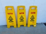 3 Wet Floor Signs