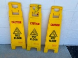 3 Wet Floor Signs