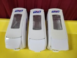 Lot of 3 Purell Hand Sanitizer Dispensers Each w/ Full Hand Sanitizer Jugs