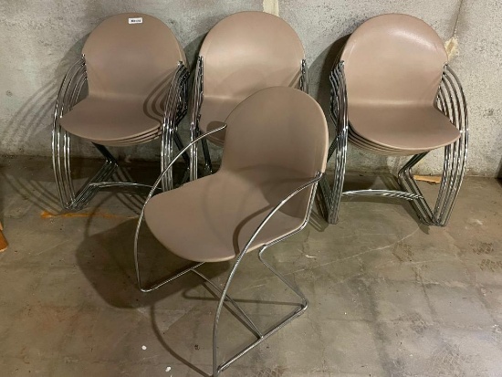 13 Modern Style Stacking Chairs, Sold x's $