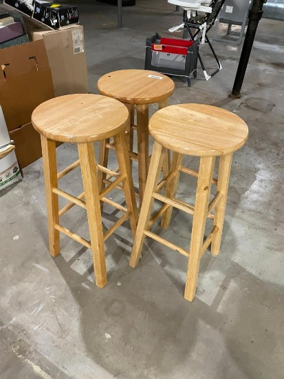 3 Matching Wood Stools, Sold x's $