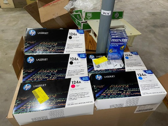 5 New HP Toner Drums and New VHS Tapes, HP 124