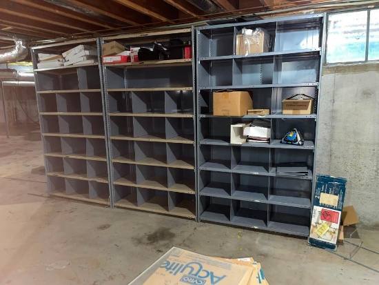 5 Metal Shelving Cabinets, All for One Bid, Located in Basement