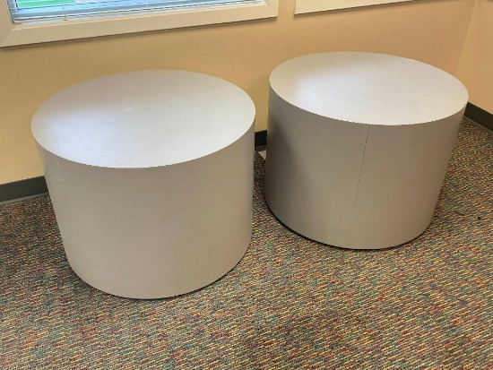 Lot of 2 Round Laminate Tables or Stools