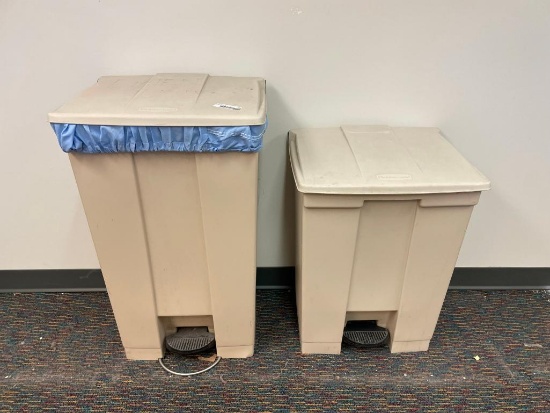 Two Step-On Rubbermaid Trash Cans