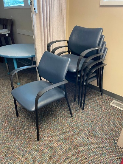 5 Matching Stacking Chairs, Padded Seat and Back, Sold 5 x's High Bid