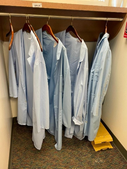 4 Blue Lab Coats