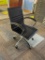 Chrome and Leather Office Chair, Adjustable, Swivels, Mobile