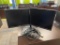 Dual Monitors and Dual Monitor Stand and Cables and Cords