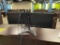 Dual Monitors and Dual Monitor Stand and Cables and Cords