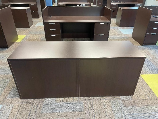 Office Desk & Matching 4-Drawer Lateral File Cabinet w/ Keys by Offices to Go