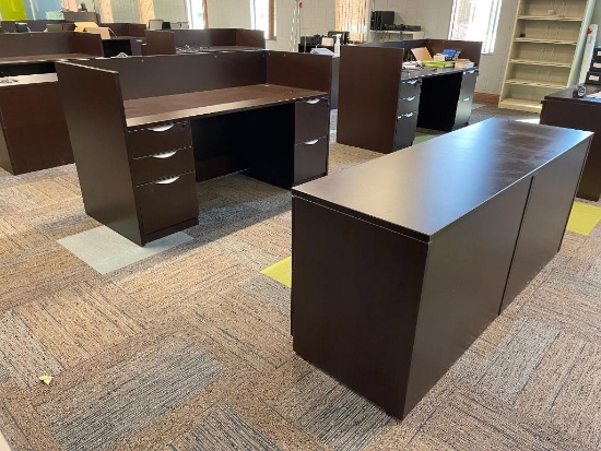 Office Desk & Matching 4-Drawer Lateral File Cabinet w/ Keys by Offices to Go