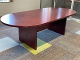 Conference Table, 94in, Mahogany Color, Oval Shape