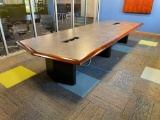 Conference Table, 14 Feet Long, Breaks Down Into Two Pieces for Hauling w/ Electrical