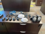 Group of Electronics, WiFi Extender, 5 Corded Mouse, Speakers, Power Strips