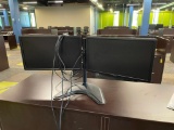 Dual Monitors and Dual Monitor Stand and Cables and Cords