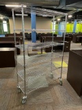 ULINE Mobile Chrome Shelving Unit, 48in x 18in x 78in H