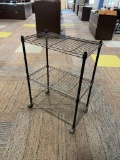 Small Metal Mobile Shelving Unit, 22in H, 23in W, 13in D