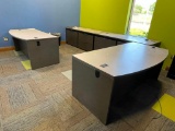 2 Office Desks, 4 Matching File Cabinets