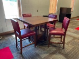 High Top Break Room or Dining Table w/ 4 Chairs, Chairs are Worn, See Pictures
