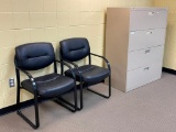 HON 4-Drawer File Cabinet w/ 2 Lobby Chairs