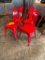 Lot of 4 Metal Red Restaurant Chairs - Sold 4x$
