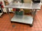 Mobile Stainless Steel Prep Table w/ Lower Shelf, 48in x 30in x 36in H