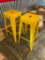Lot of 2 Metal Yellow Bar Stools / Pub Chairs - 30in H - Sold 2x$