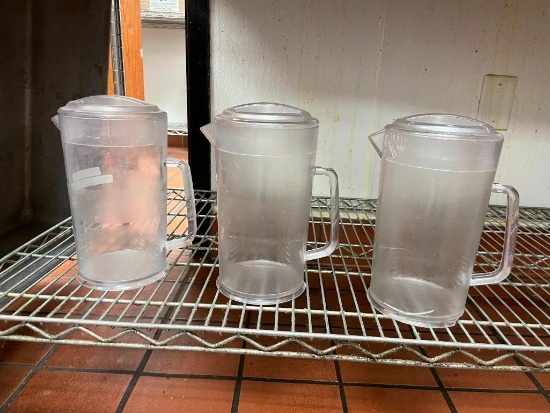 Lot of 3 Cambro Pitchers w/ Lids, One Price for All 3