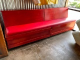8ft Long Booth, Wood Framed & Back, Cushioned Seat