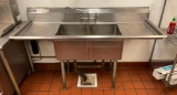 Stainless Steel 2-Compartment Sink, 67in x 26in x 36in H, 12in D