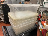 Lot of 5 Cambro 18269CW - 18in x 26in x 9in Food Containers w/ Lids, Sold 5x$