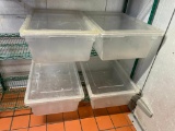 Lot of 4 Cambro 18269CW - 18in x 26in x 9in Food Containers w/ Lids, Sold 4x$