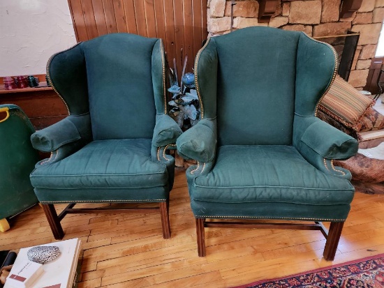 Lot of 2 Vintage Wing Back Chairs