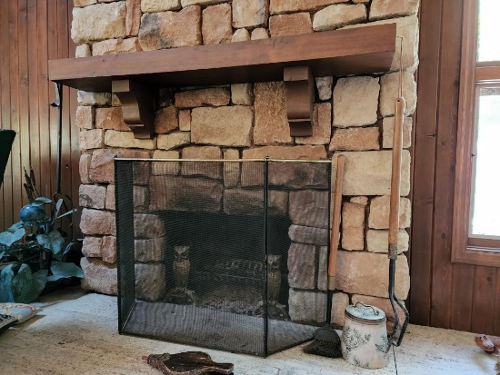 Fireplace Screen and Tools