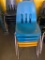 (5) Molded Plastic Stack Chairs - Blue & Yellow