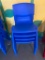 (4) Molded Plastic Kids Stack Chairs - Blue