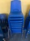 (9) Molded Plastic Kids Stack Chairs w/ Chrome Foot - Blue