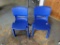 (2) Blue Plastic Stack Chairs