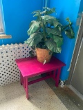Artificial Plant & Pink Side Table