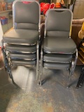 (7) Padded Back & Seat Stack Chairs - Grey
