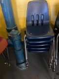 (5) Molded Plastic Stack Chairs - Blue