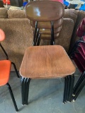 (4) Stack Chairs - Brown