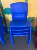 (4) Molded Plastic Kids Stack Chairs - Blue